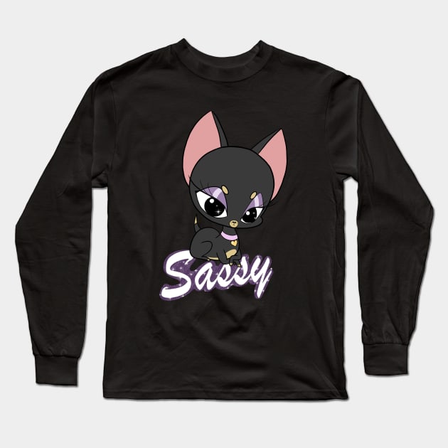 Sassy Chihuahua Long Sleeve T-Shirt by Ms.Tiny